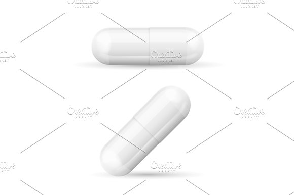 White Template Pills Capsules. cover image.