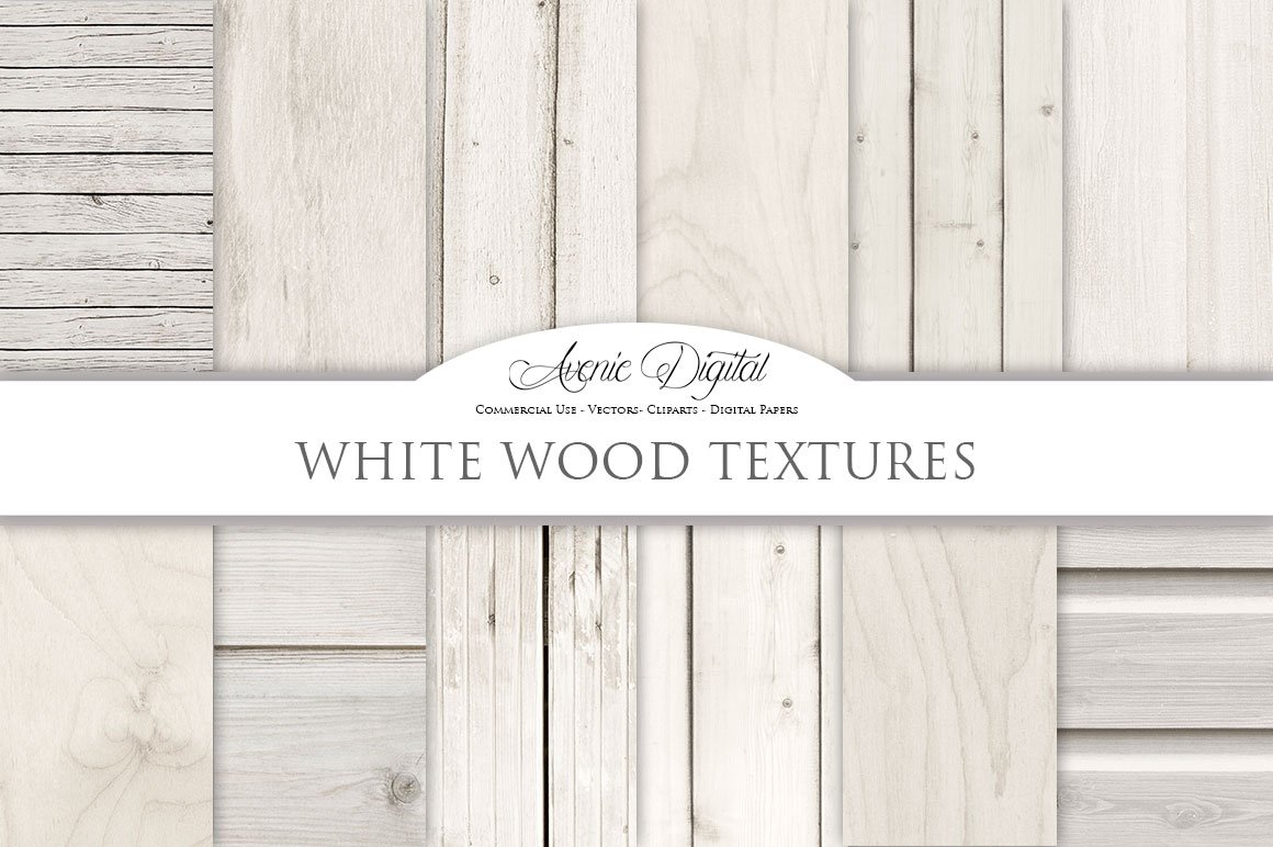 White Wood Digital Paper cover image.