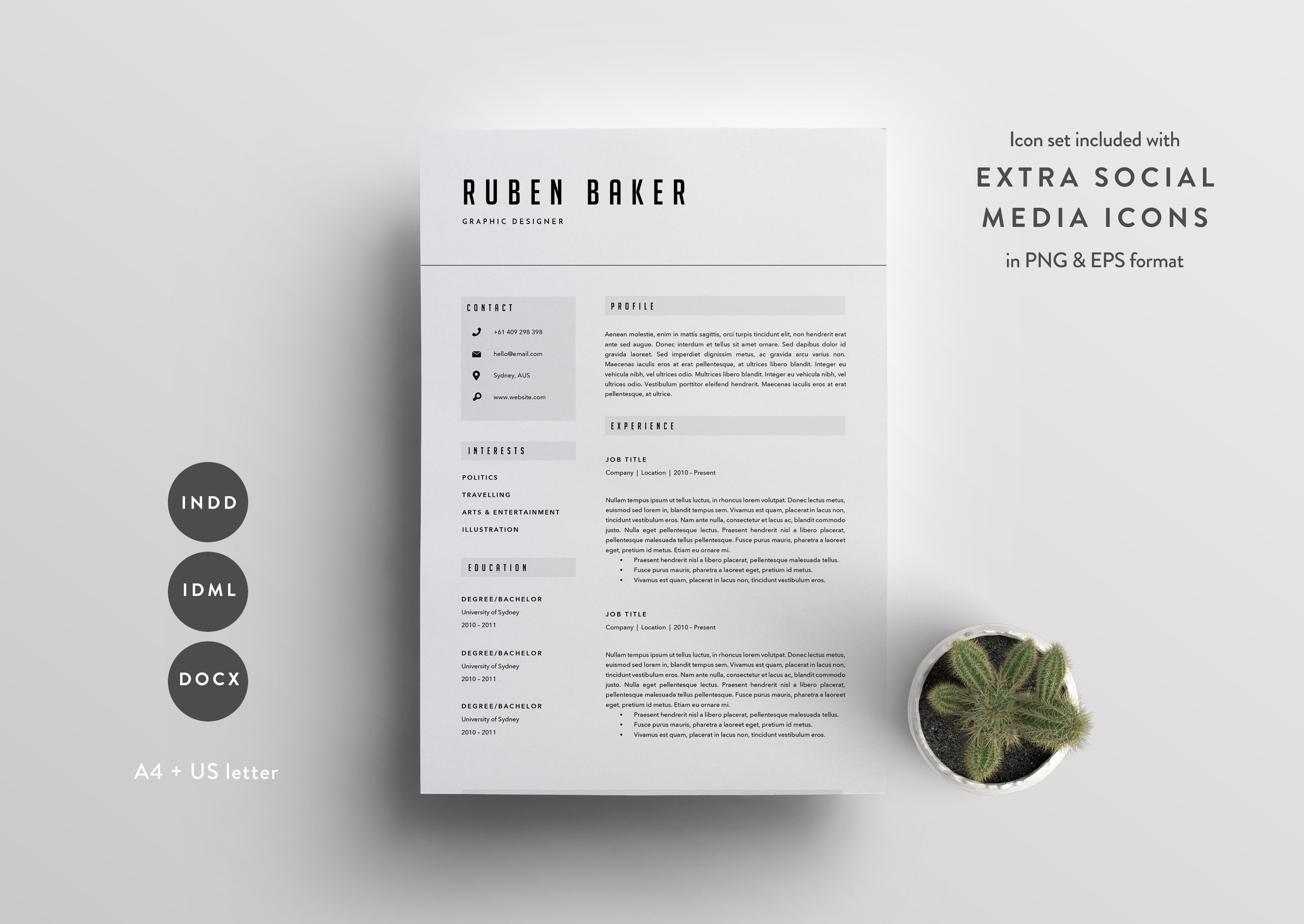 Resume Template 3 Page | CV Template cover image.