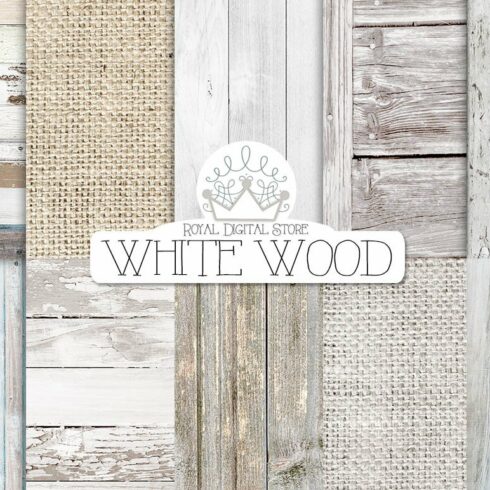 WHITE WOOD digital paper cover image.