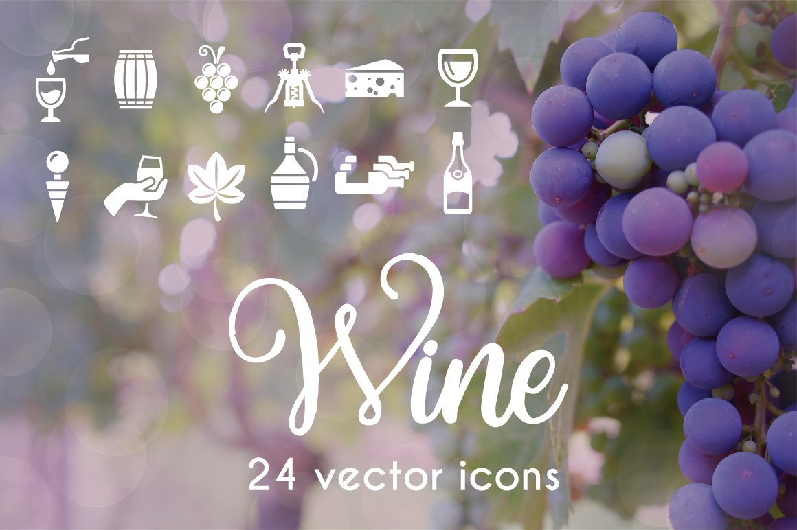WINE - vector icons cover image.