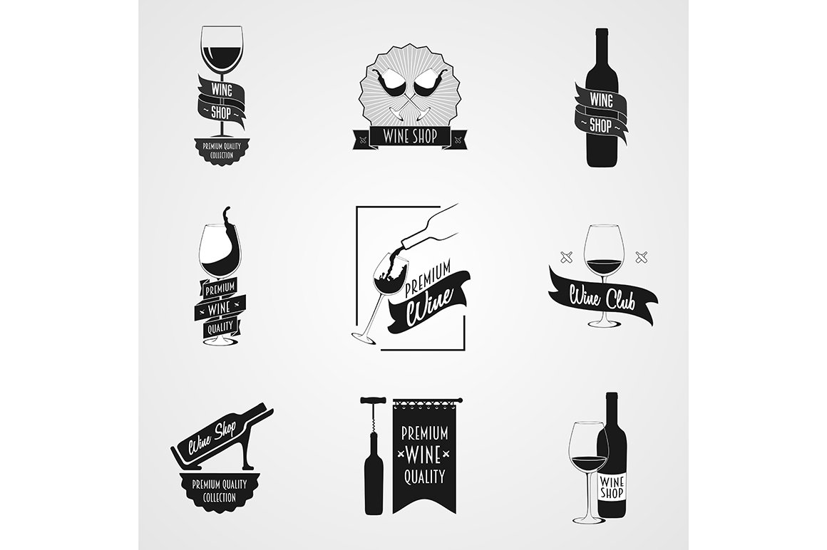 Set of wine logo cover image.