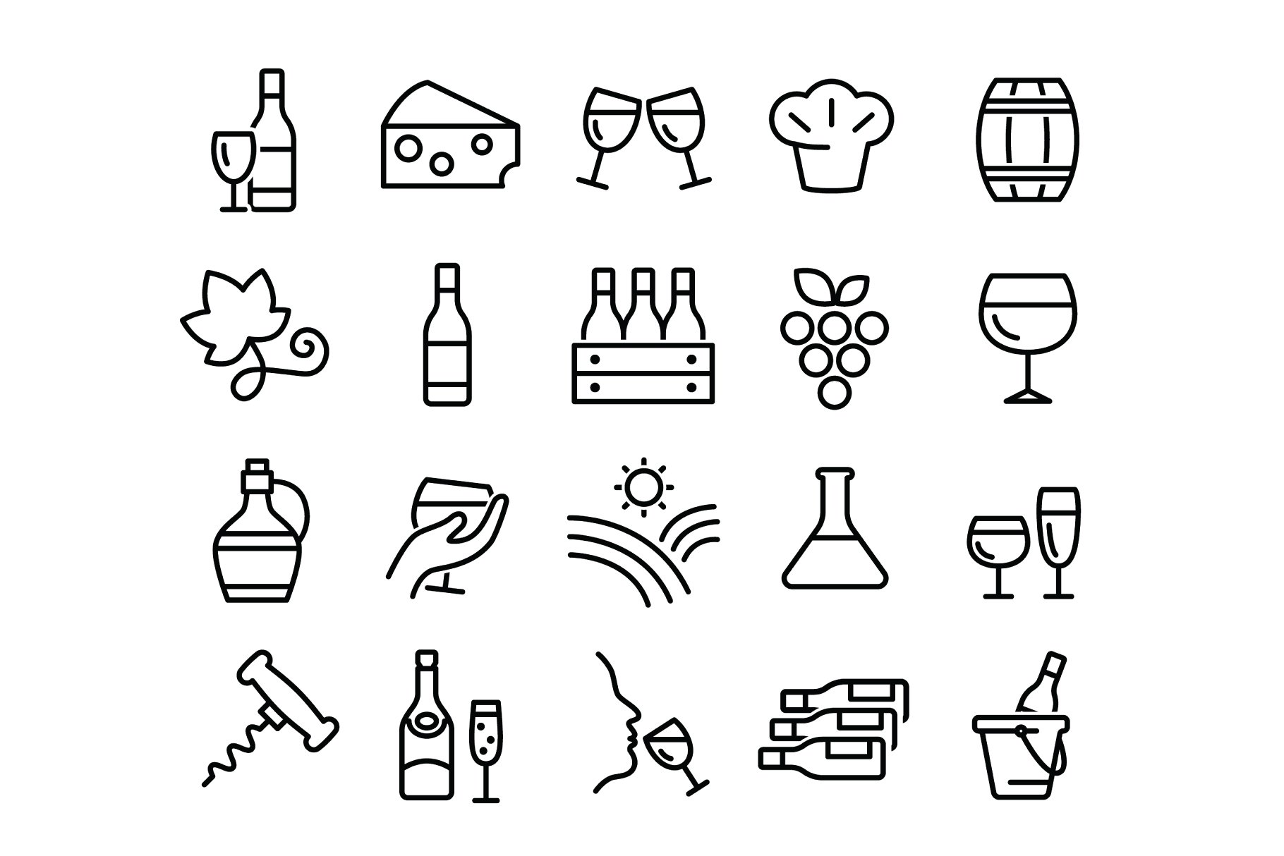 WINE - vector icons preview image.