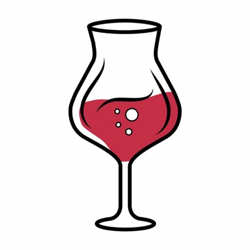 Dessert wine red color icon cover image.