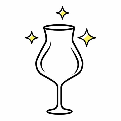 Empty wine glass color icon cover image.