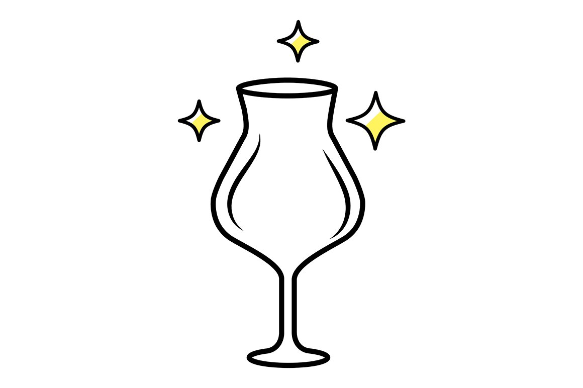 Empty wine glass color icon cover image.