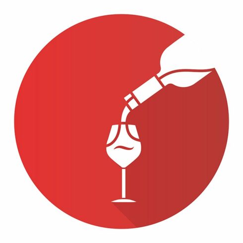 Wine service flat design glyph icon cover image.