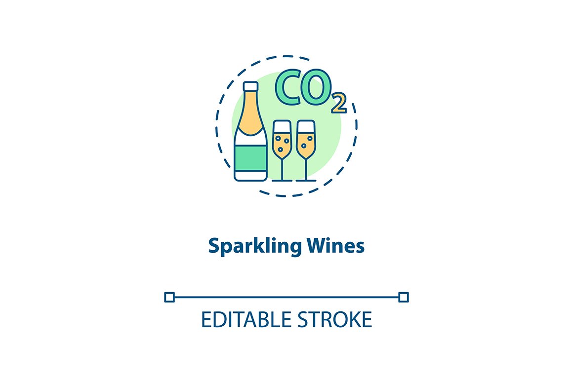 Sparkling wine concept icon cover image.