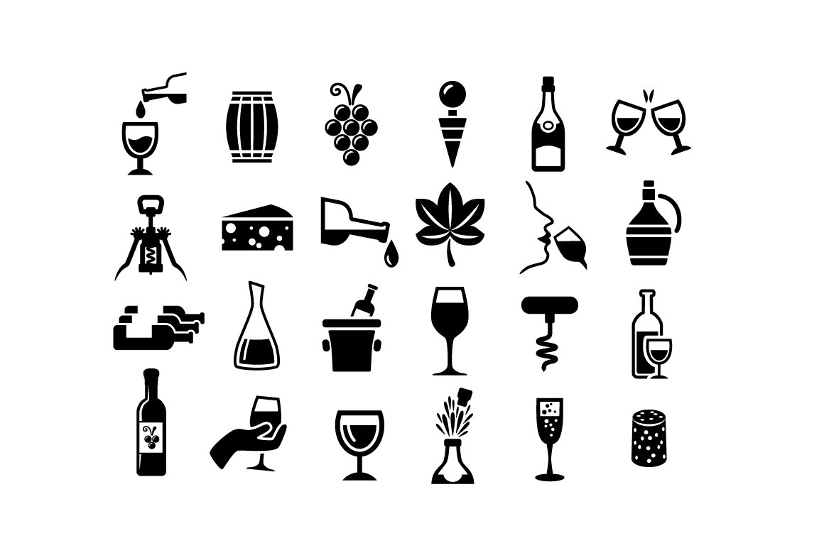 WINE - vector icons preview image.