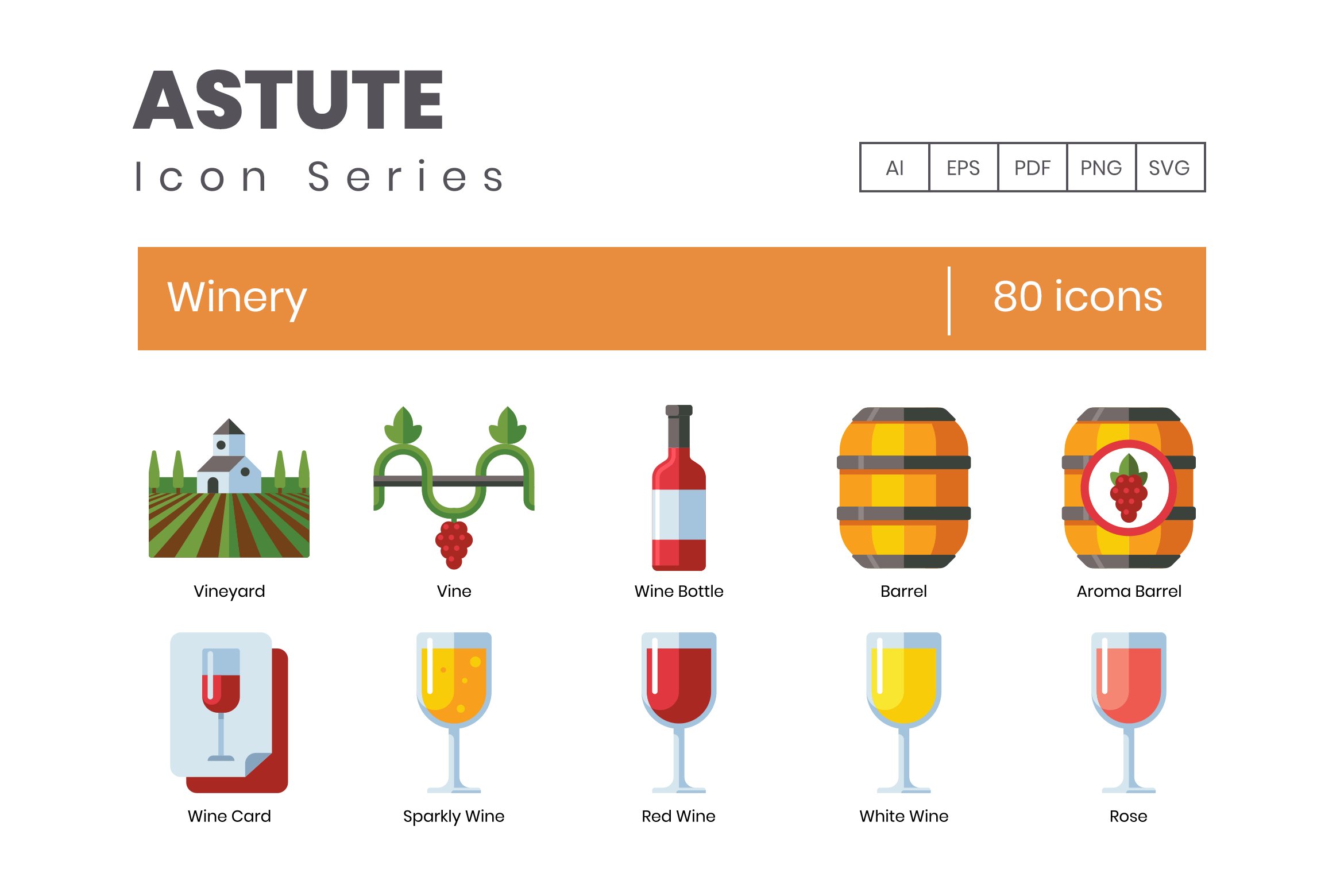80 Winery Icons - Astute Series cover image.