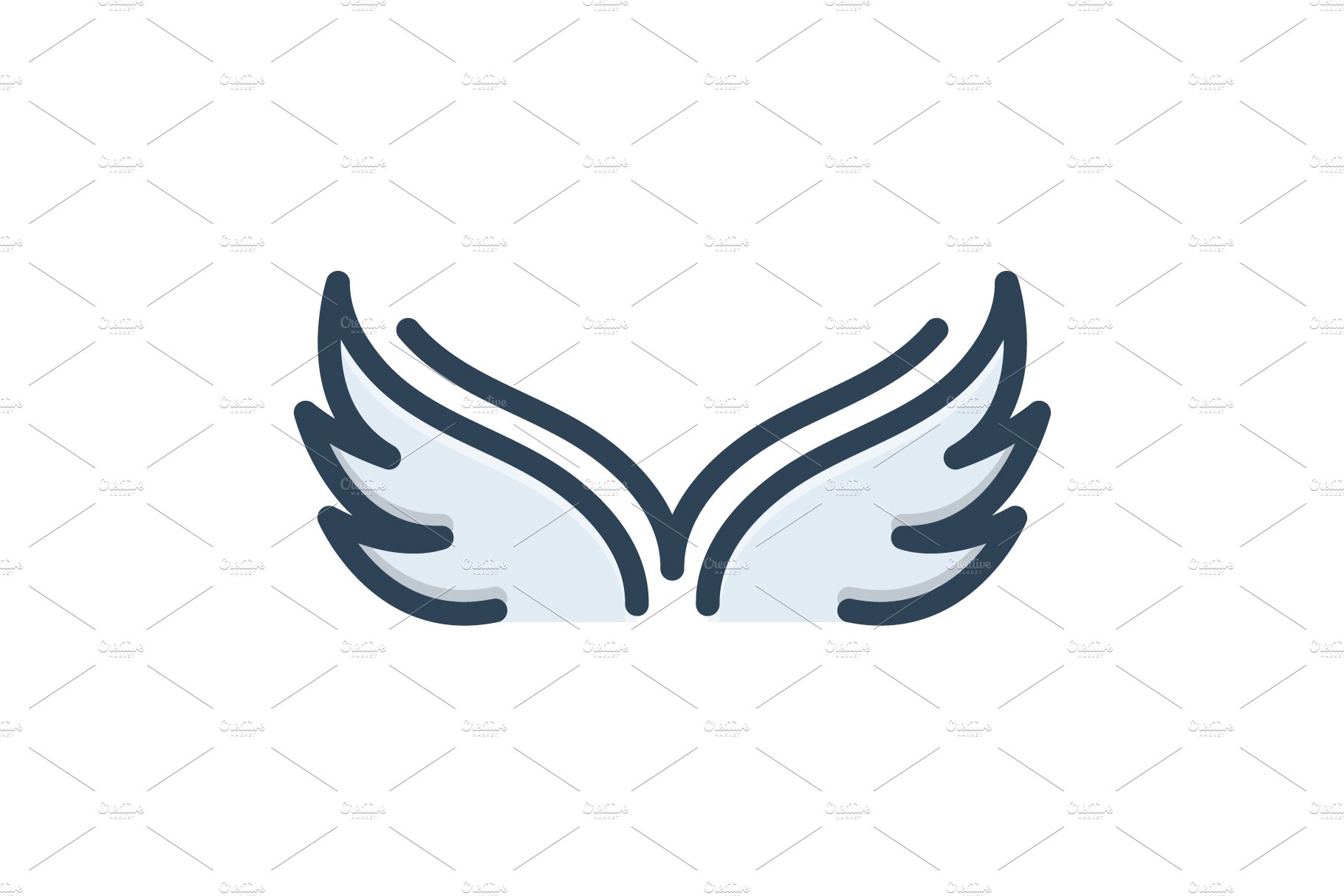 Wings feather color icon cover image.