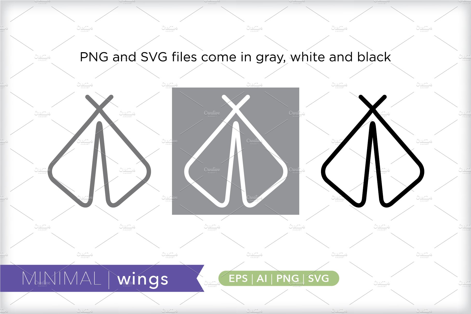 Minimal wings icons preview image.