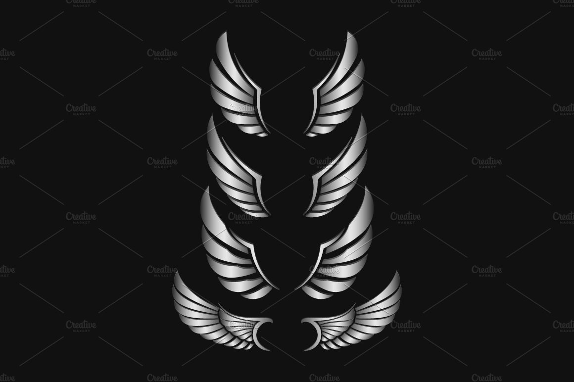 Wings Vector Set. preview image.