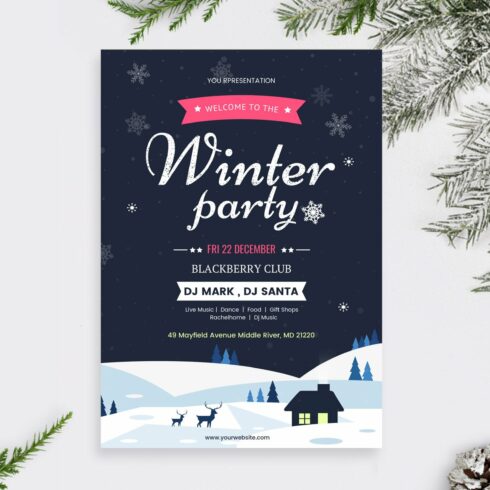 Winter Party Flyer cover image.