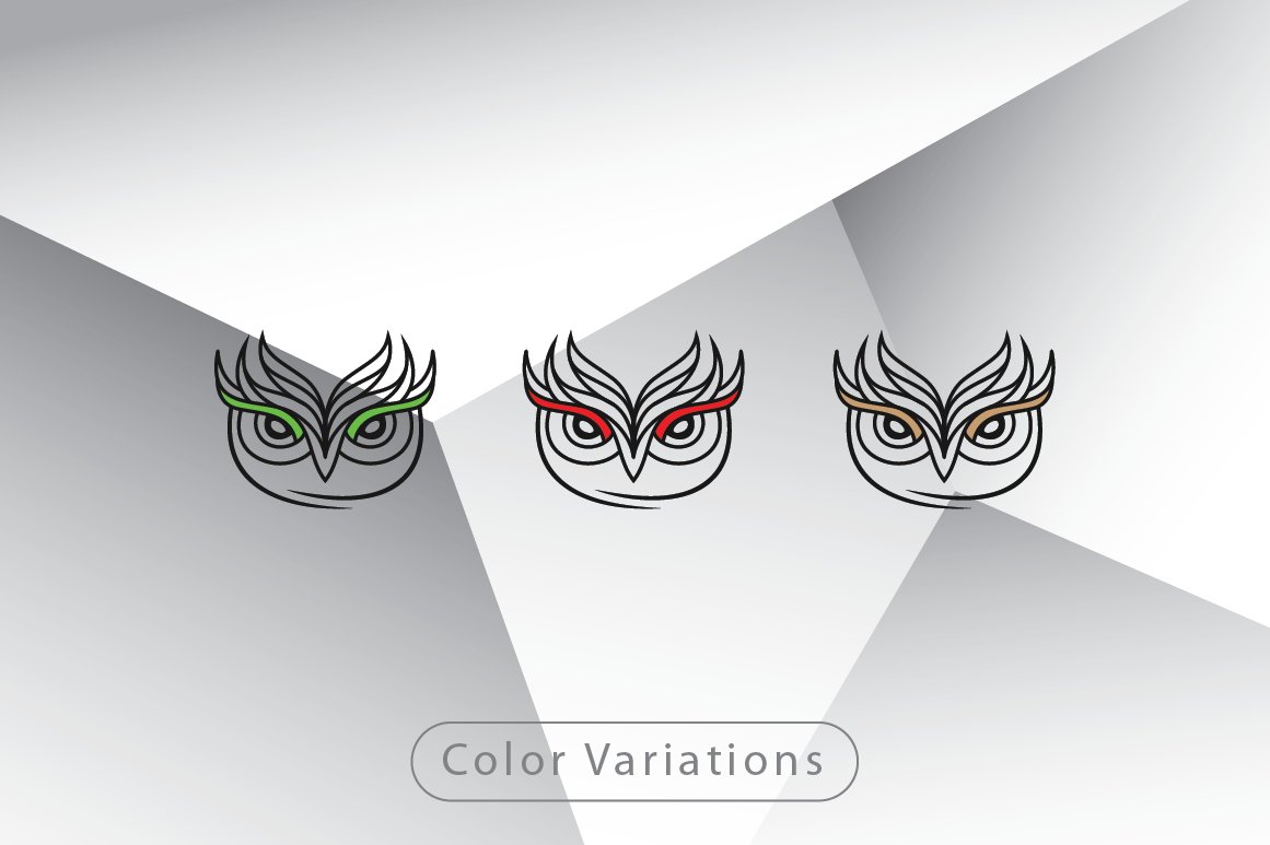 Wise Owl Logo Template preview image.