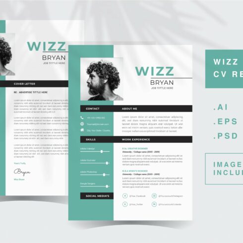 Wizz Bryan - CV Resume Template cover image.