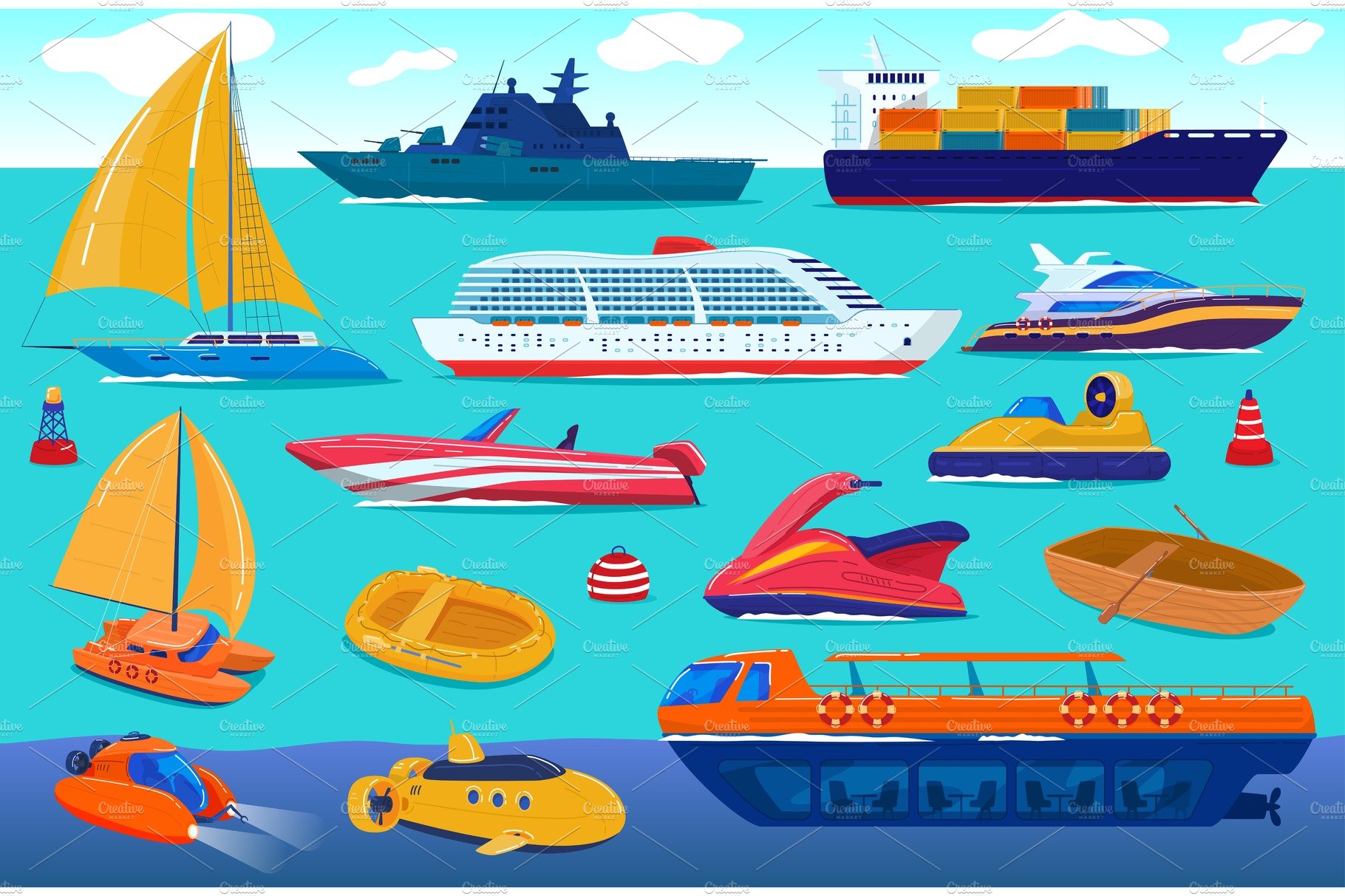 Sea transport, travel ship, water cover image.