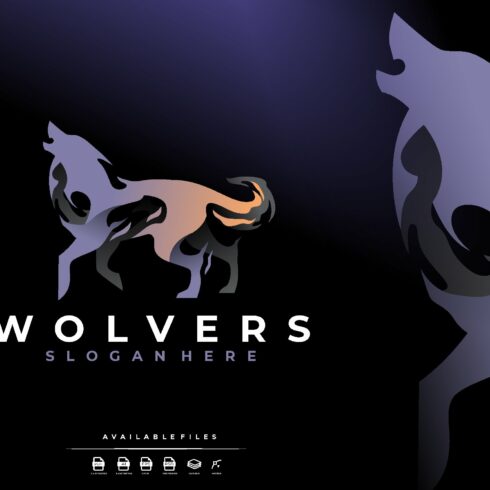 Unique Gradient Wolf Logo cover image.