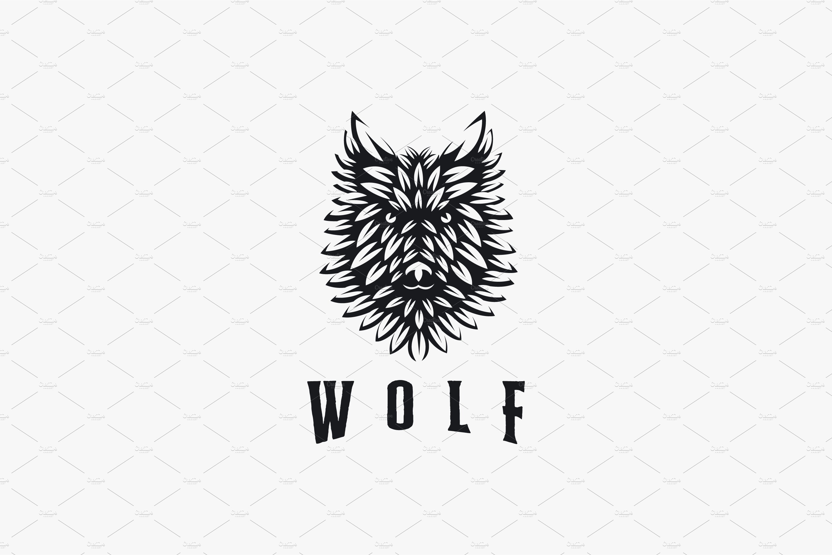 Black and white wolf head logo cover image.