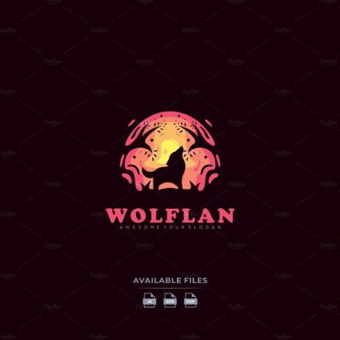 wolf landscape logo modern cover image.