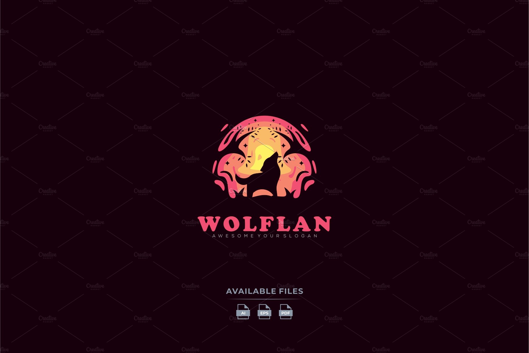 wolf landscape logo modern cover image.
