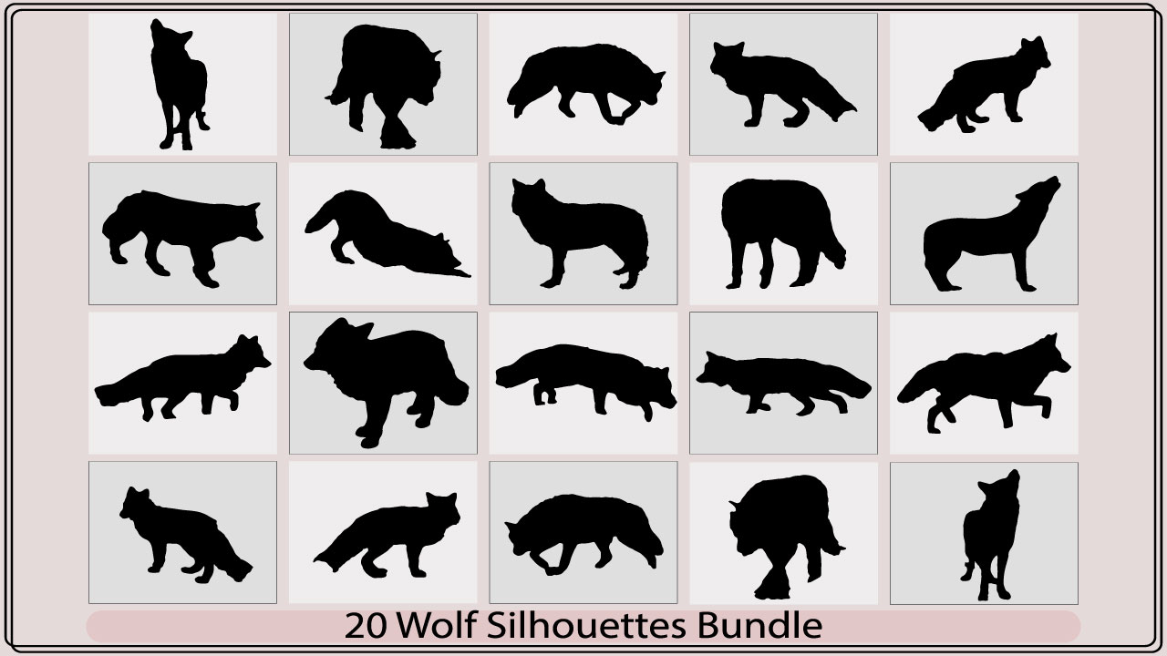 The silhouettes of different animals are shown.