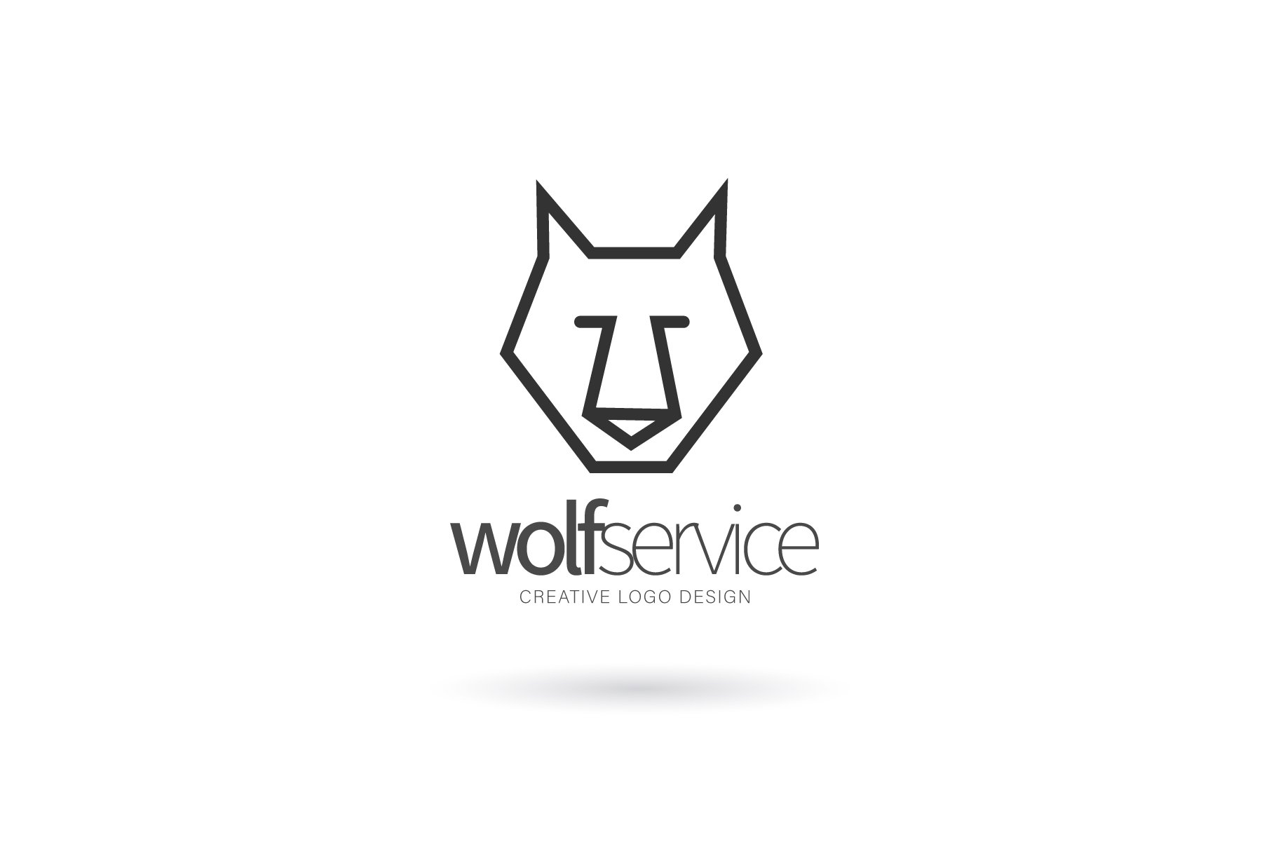 Wolf design logo. logo template preview image.