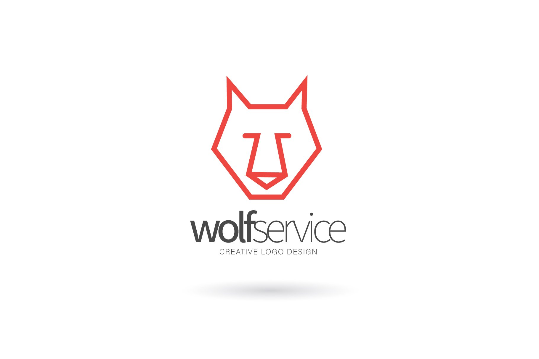 Wolf design logo. logo template cover image.