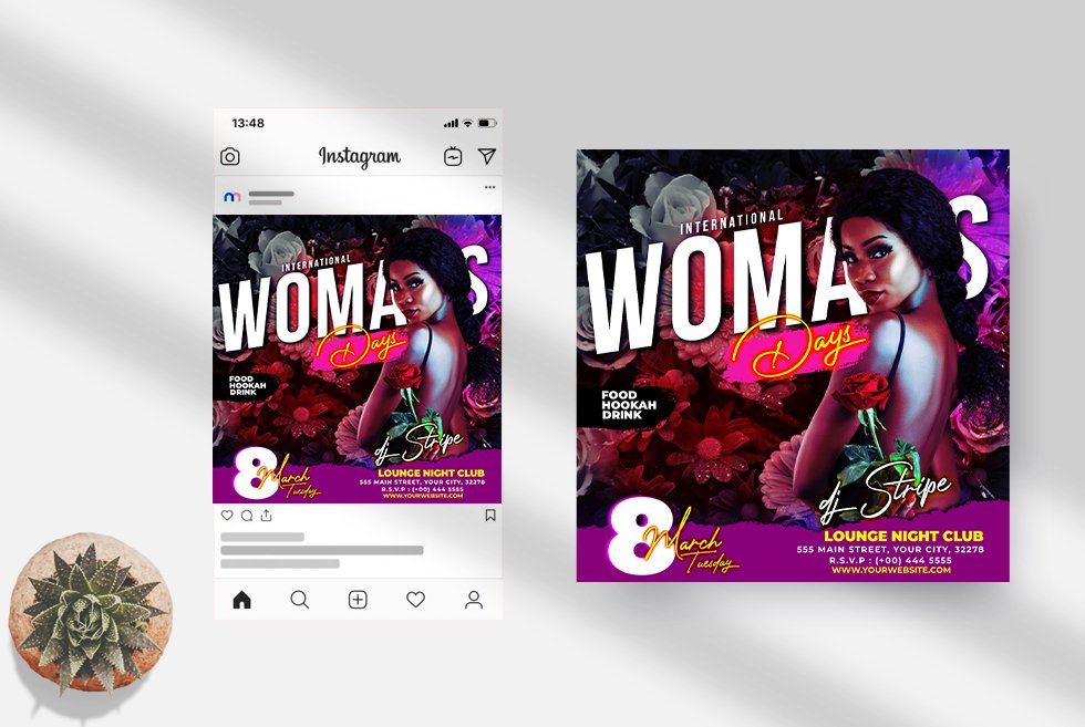 Woman Days Instagram Banner PSD preview image.