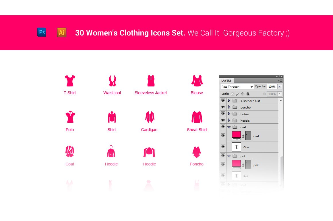 Women's Clothing Icons preview image.