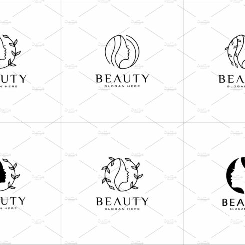 Beauty woman hairstyle logo design cover image.