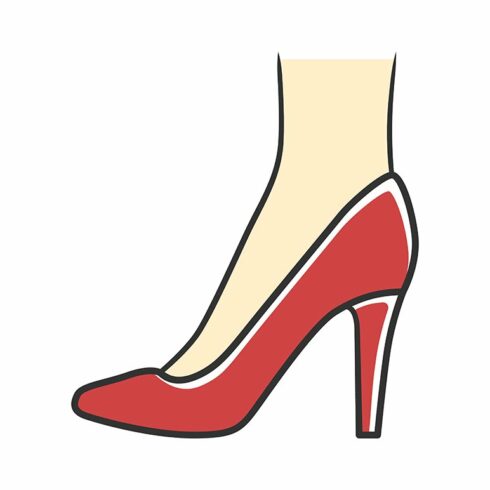 Stiletto shoes red color icon cover image.