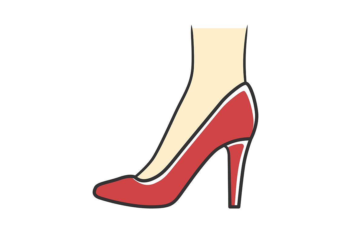 Stiletto shoes red color icon cover image.