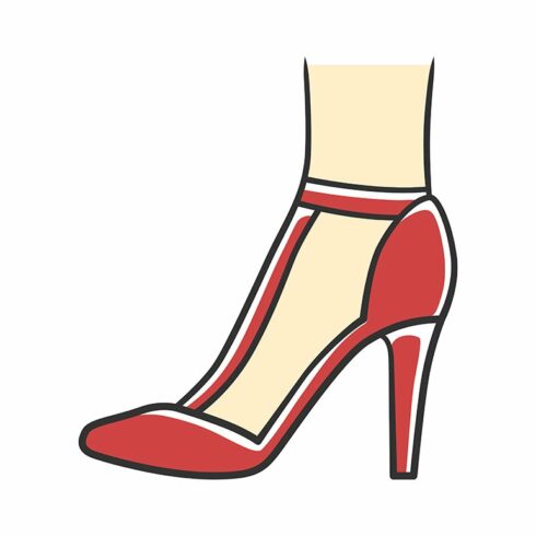 T-strap high heels red color icon cover image.