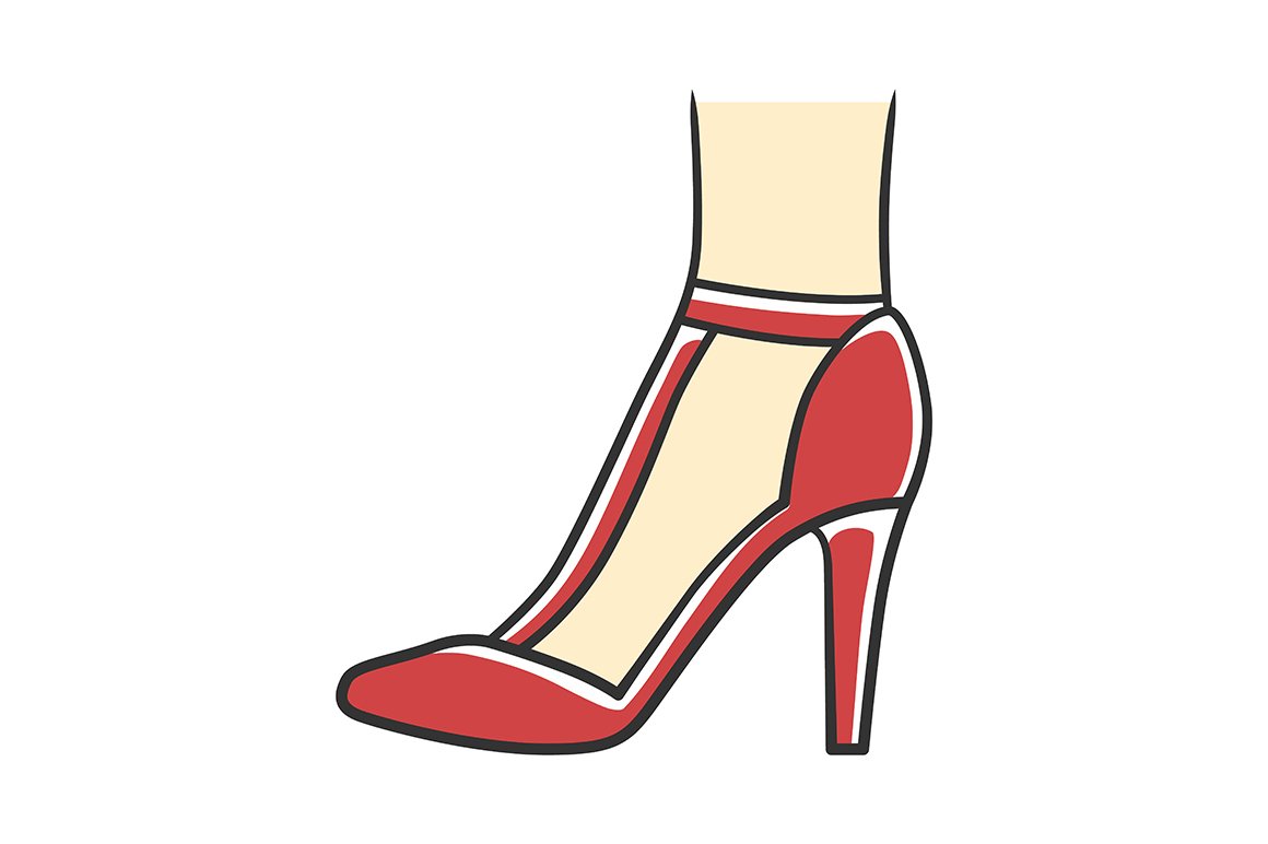 T-strap high heels red color icon cover image.