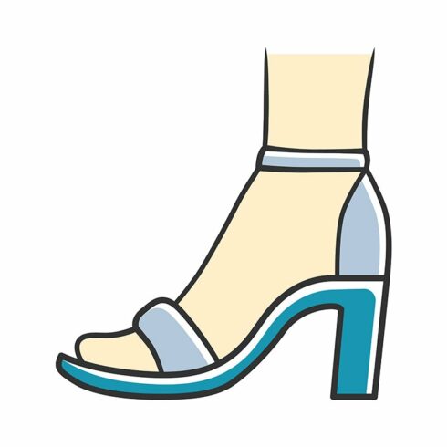 Ankle strap high heels color icon cover image.