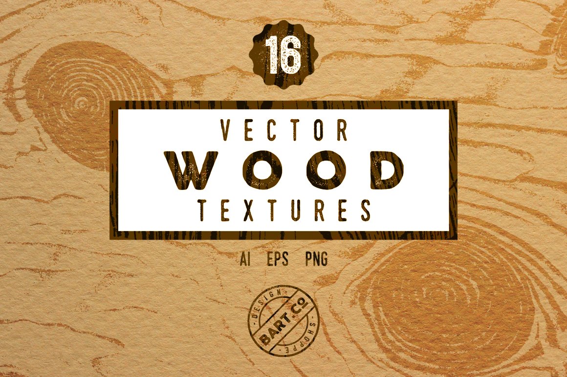 16 Vintage Wood Textures cover image.