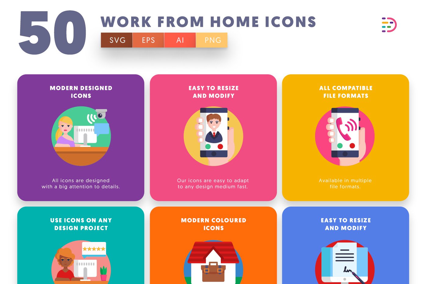 workfromhome icons cover 5 733