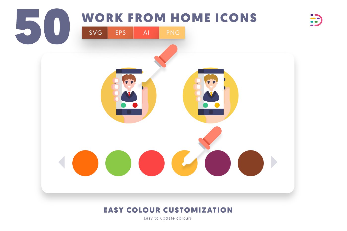 workfromhome icons cover 7 968