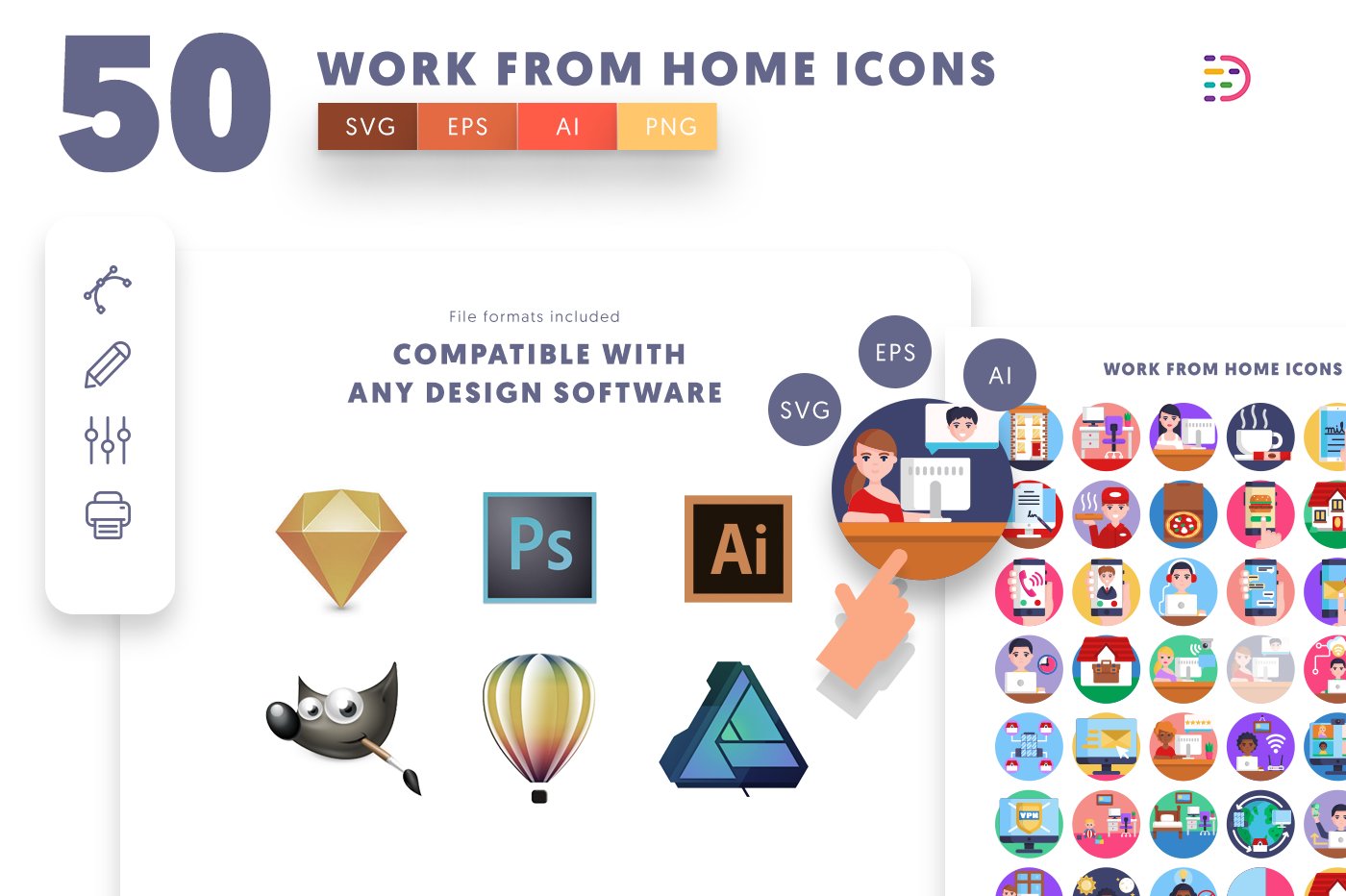 workfromhome icons cover 8 936