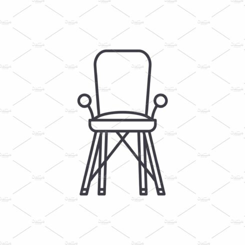 Baby chair in room line icon concept cover image.