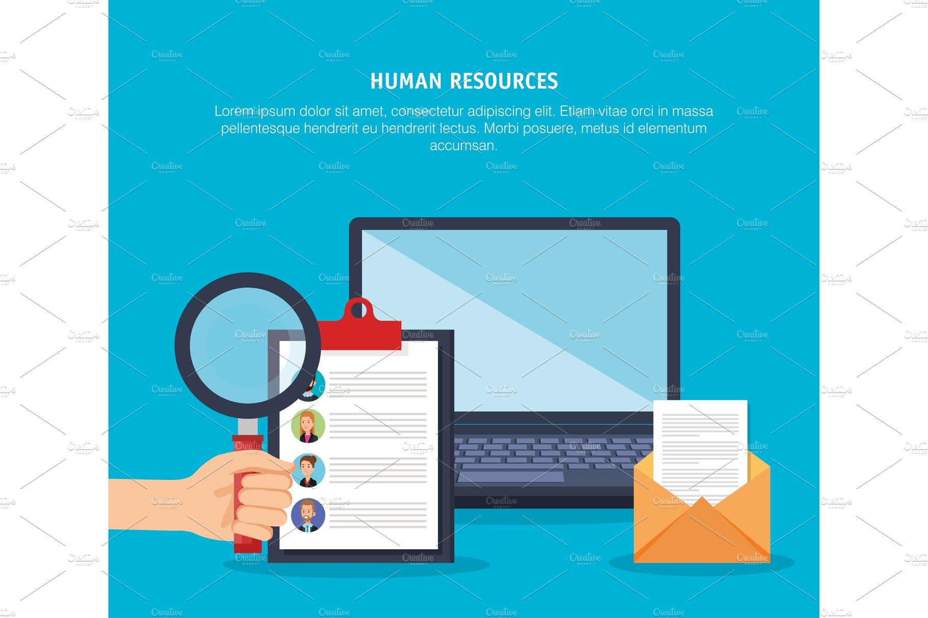 human resources set icons cover image.