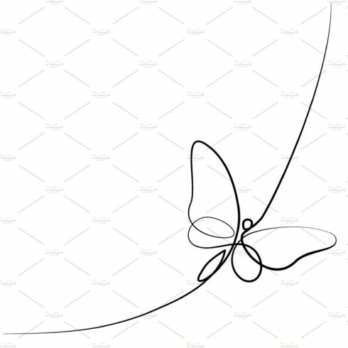 Continuous line butterfly cover image.