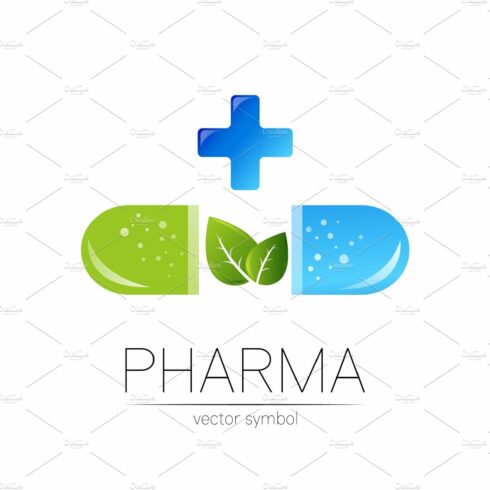 Pharmacy vector symbol with green cover image.
