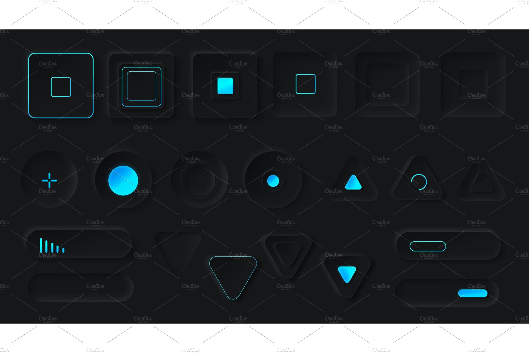 Control buttons with neon backlight cover image.