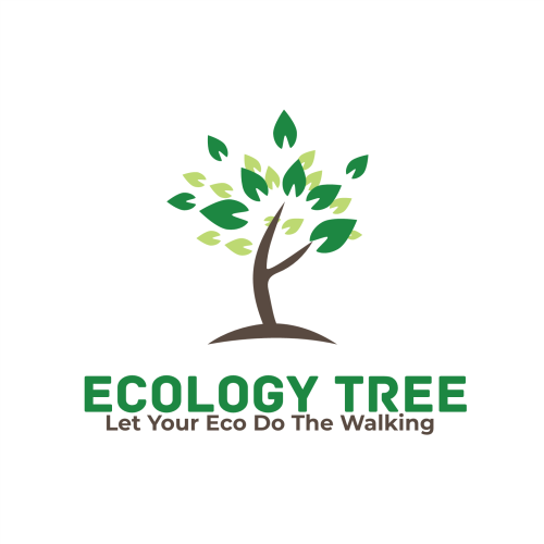 Green tree with leaves on it and the words ecology tree let your eco do.