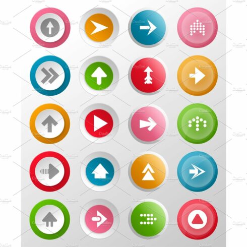 Round buttons with arrow symbols cover image.