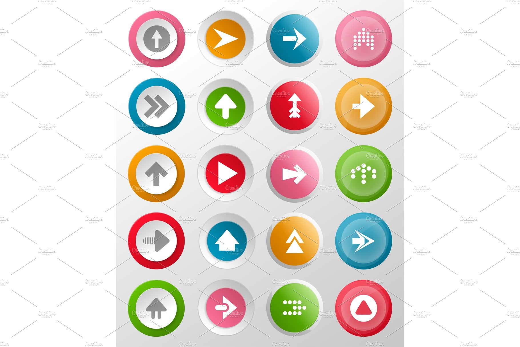 Round buttons with arrow symbols cover image.