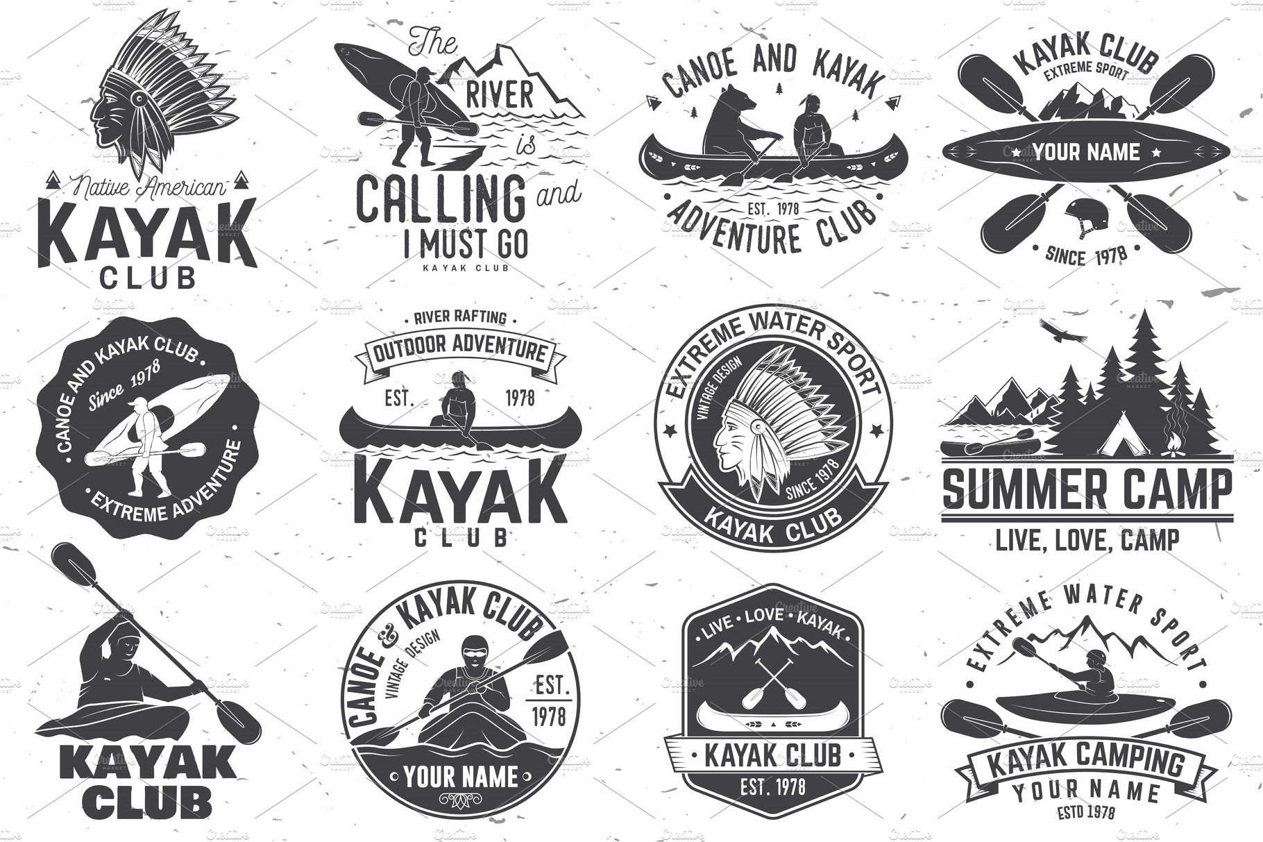 Canoe and kayak club badges cover image.