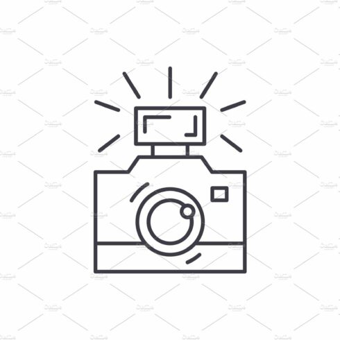 Photography line icon concept cover image.